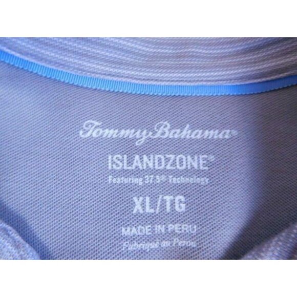 Tommy Bahama XL Island Zone Pima Cotton Gray/White Stripe POLO - Picture 4 of 4
